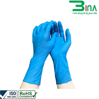 Găng tay phòng sạch nitrile màu xanh