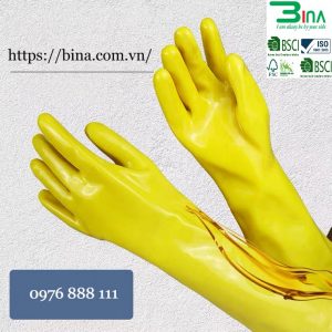 Găng tay chống hoá chất màu vàng